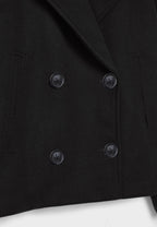 Veste Courte Croisée à Double Boutonnage