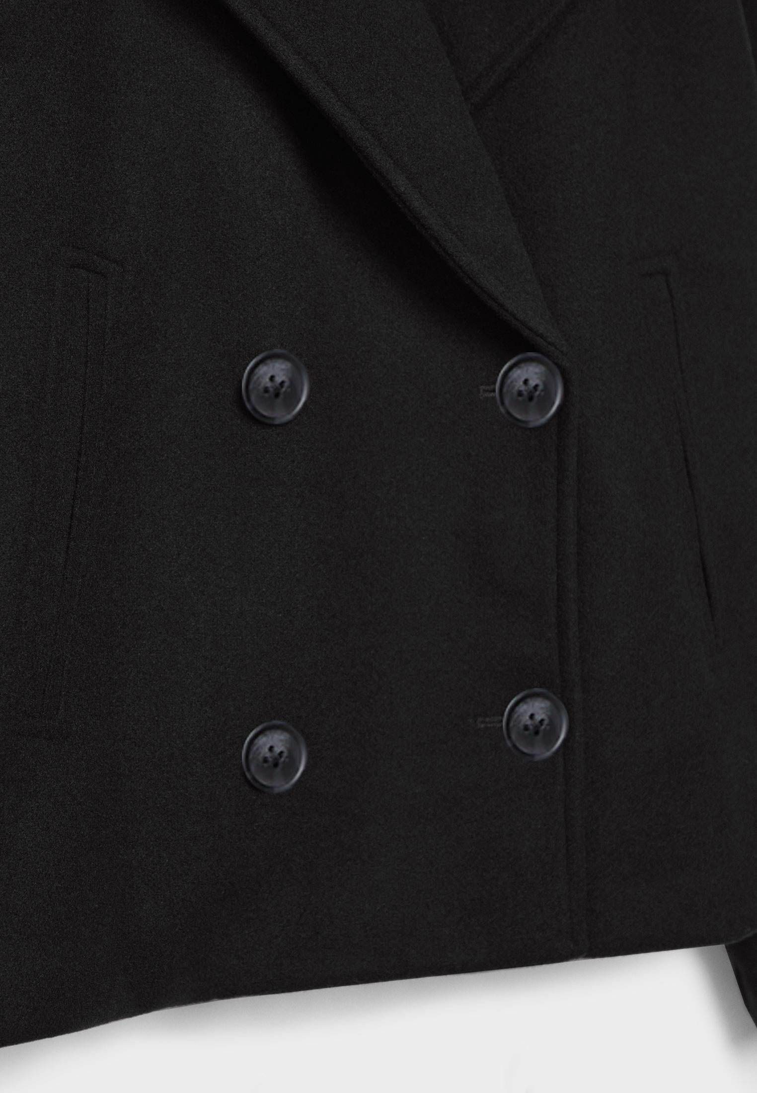 Veste Courte Croisée à Double Boutonnage