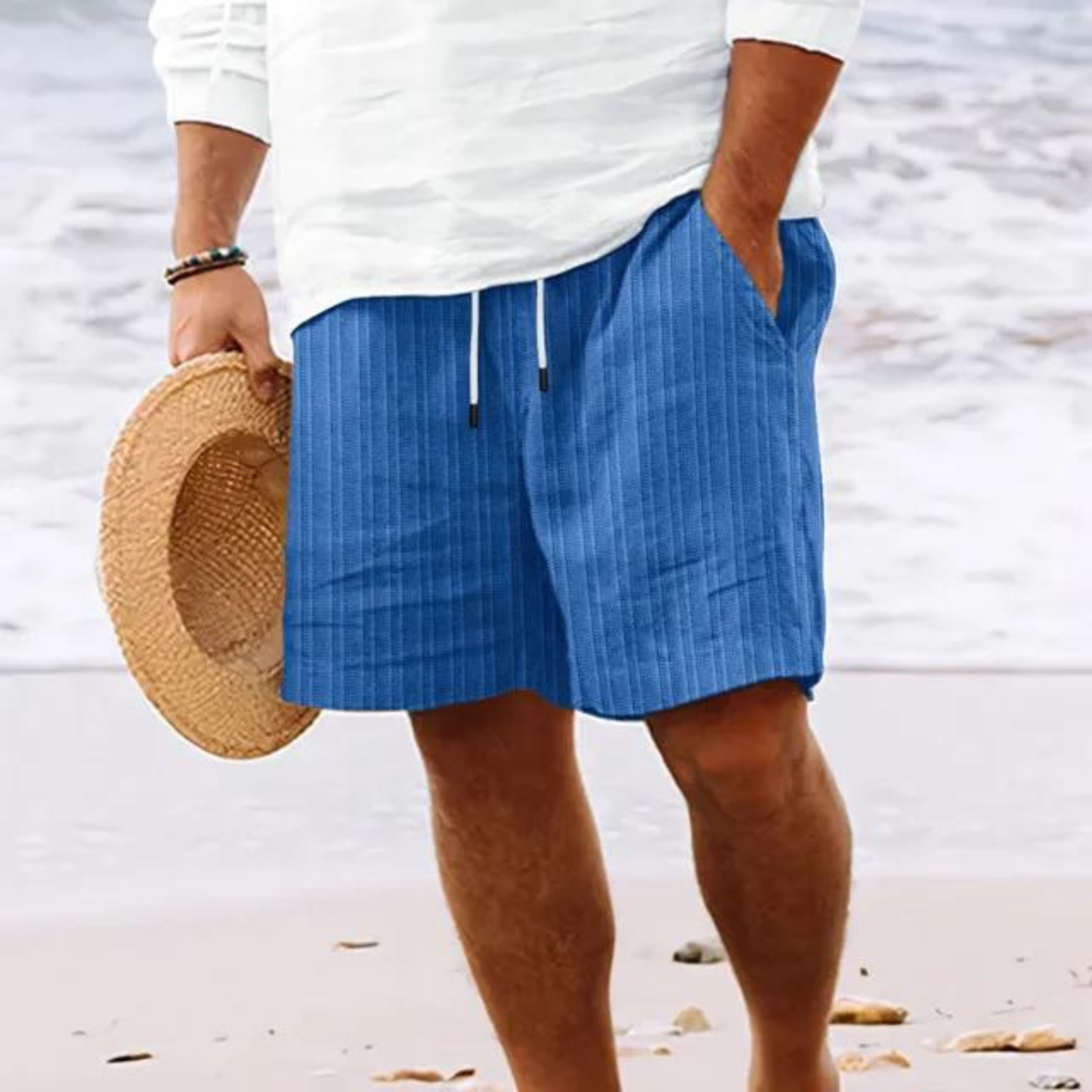 Short Homme à Taille Élastiquée avec Cordon