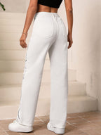 Pantalon Large Bicolore à Imprimé Graphique