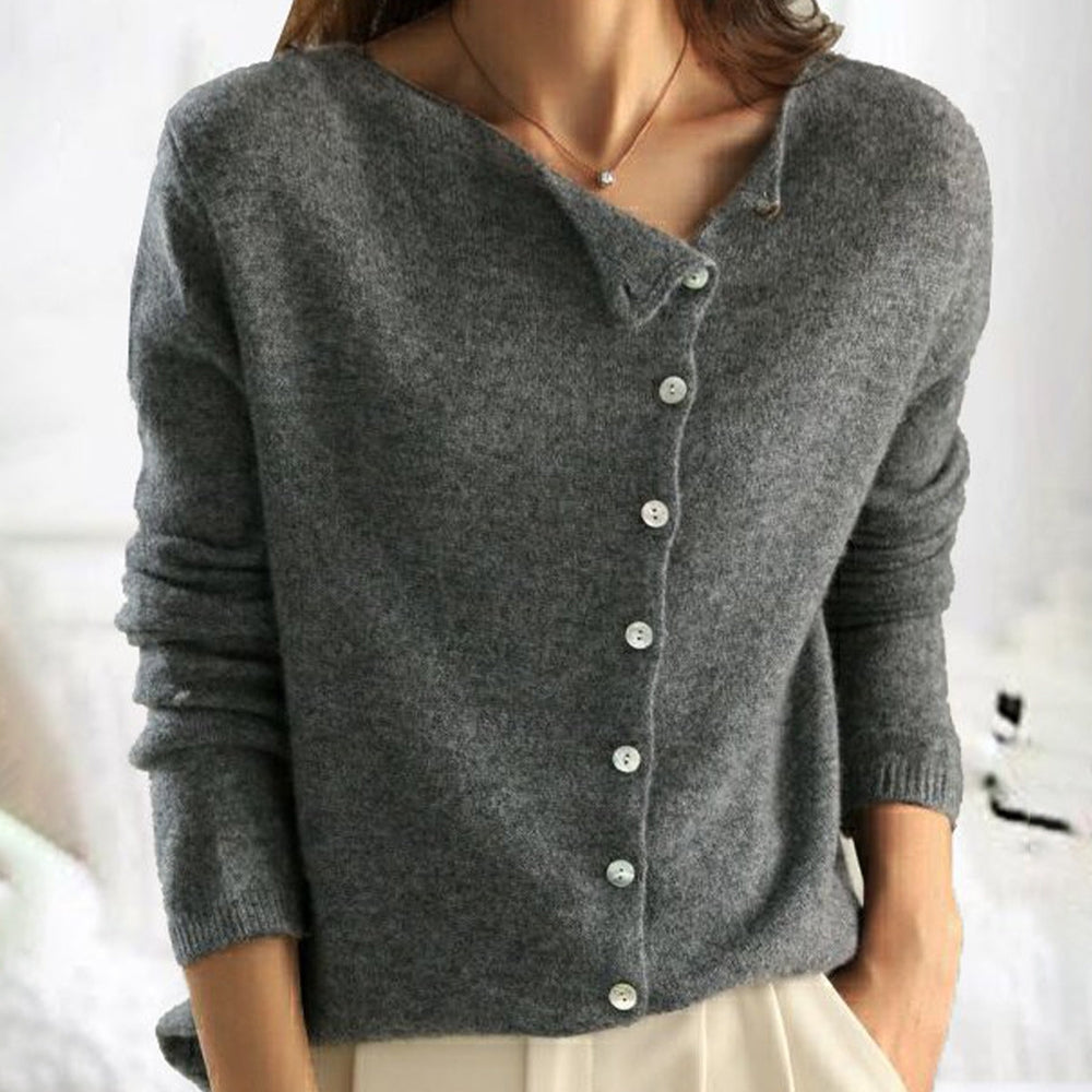 Cardigan Maille Fine à Boutons et Col V