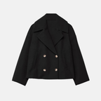 Veste Courte Croisée à Double Boutonnage