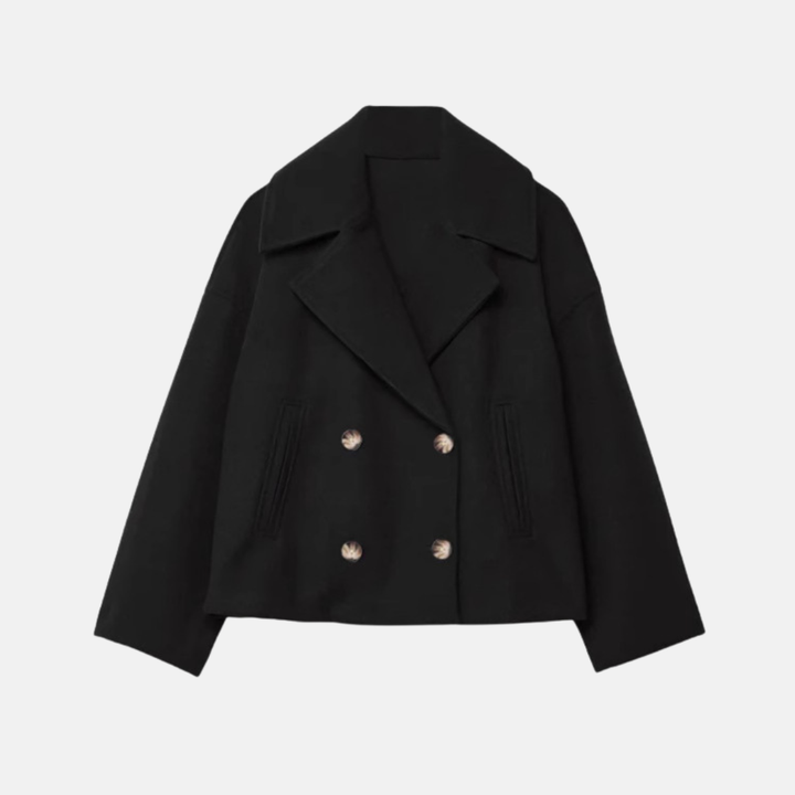 Veste Courte Croisée à Double Boutonnage