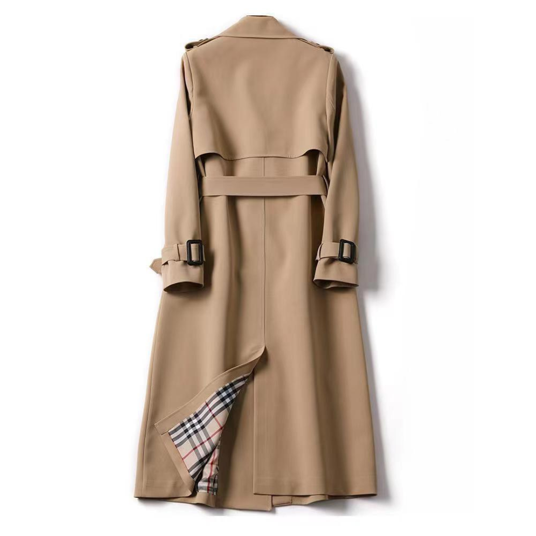 Trench Long Croisé avec Ceinture