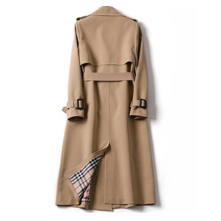 Trench Long Croisé avec Ceinture