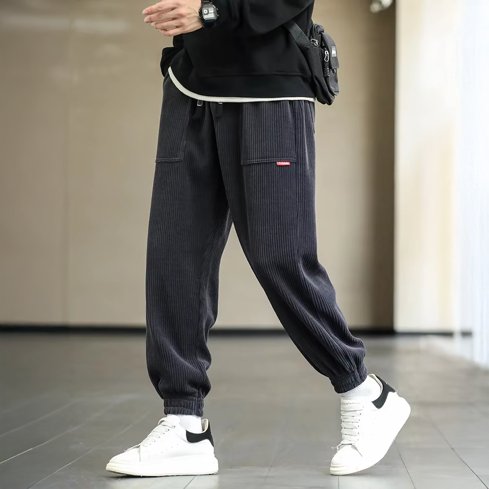Pantalon Jogger Homme Velours Décontracté