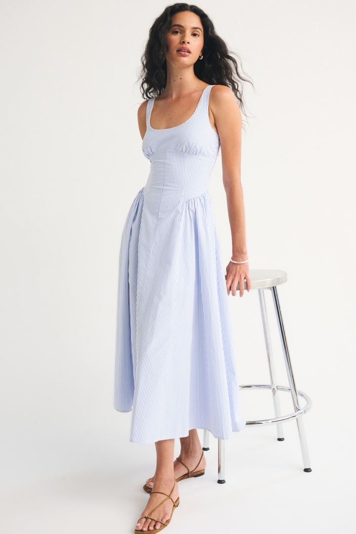 Robe Midi Sans Manches à Pois Femme