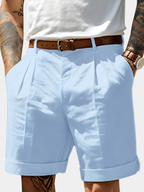 Short Chino Homme à Revers et Ceinture