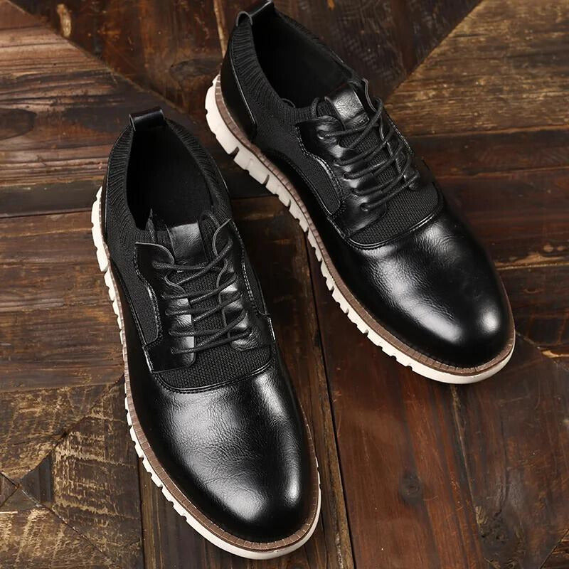 Chaussures en Cuir Élégantes Semelle Sport Confort et Style Moderne