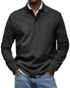 Polo Homme à Manches Longues et Col Classique