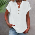 Blouse Femme Col Boutonné Décontractée