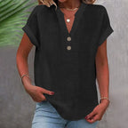 Blouse Femme Col Boutonné Décontractée