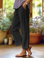 Pantalon Ample à Taille Élastique et Poches