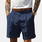 Short Chino Homme à Revers et Ceinture