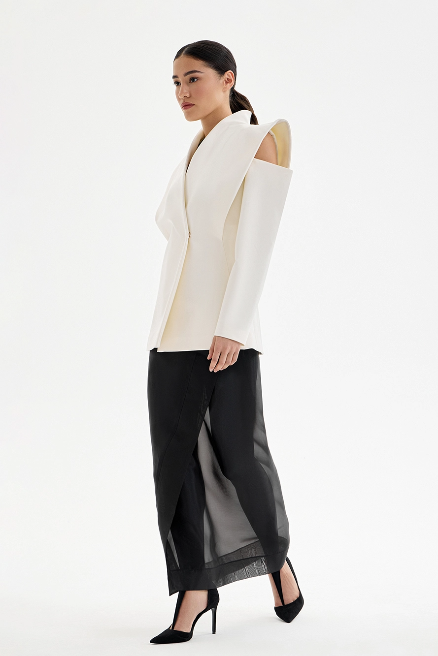 Blazer Long Structuré Femme