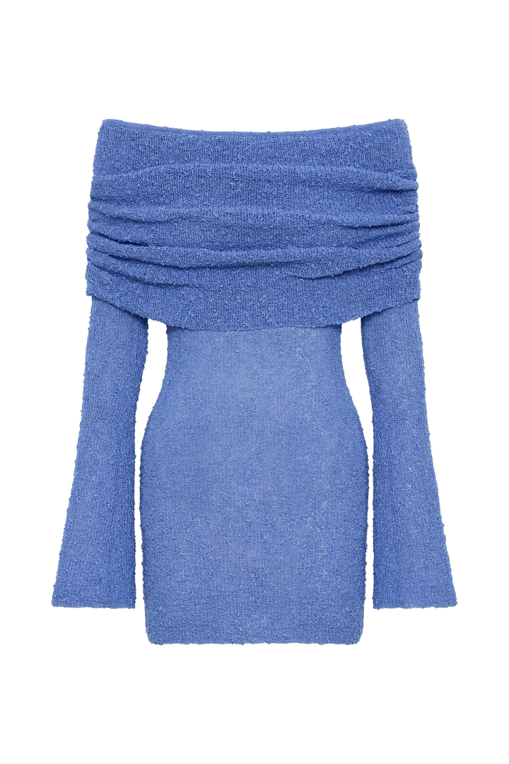 Robe Courte Pailletée à Épaules Dégagées