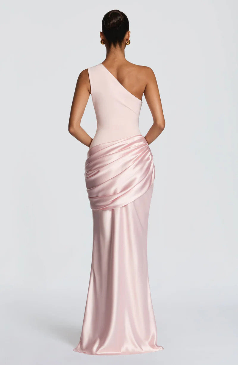 Robe Longue Asymétrique Drapée Femme