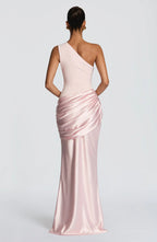 Robe Longue Asymétrique Drapée Femme