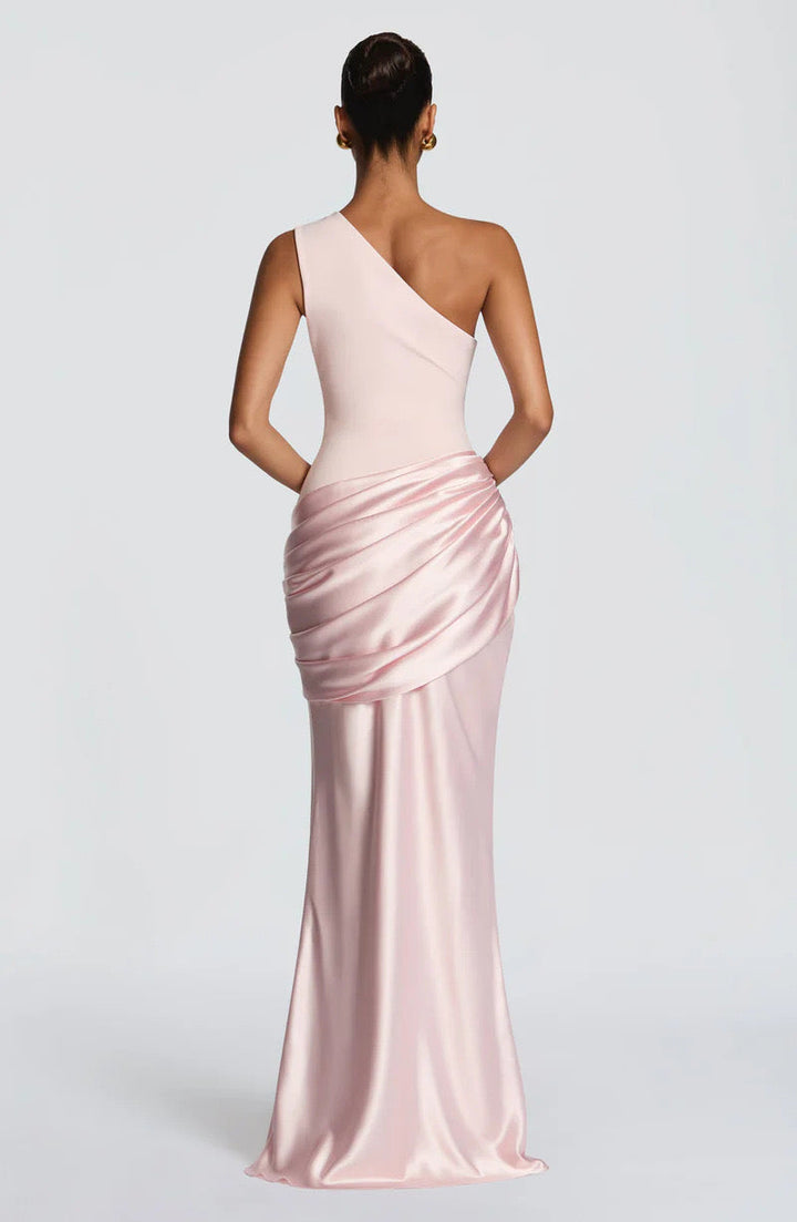 Robe Longue Asymétrique Drapée Femme