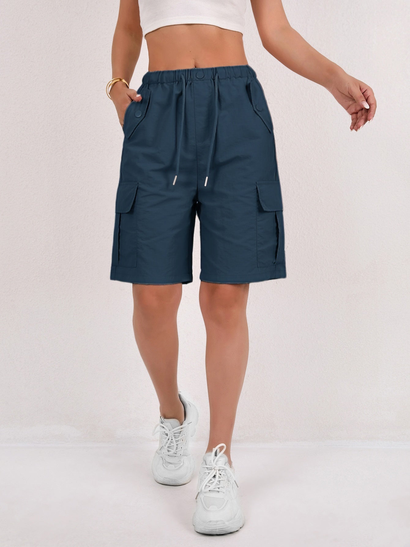 Short Cargo Taille Haute Femme