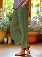 Pantalon Ample à Taille Élastique et Poches