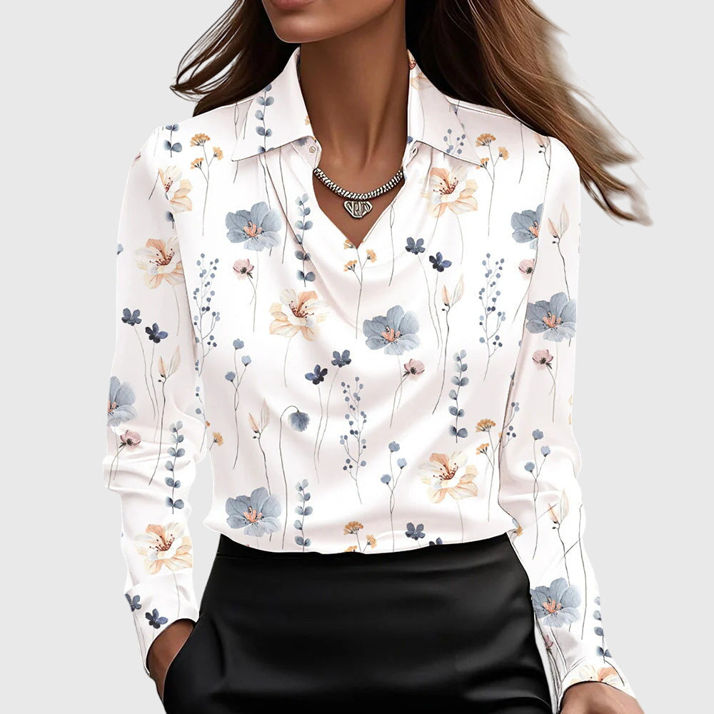 Blouse Femme Satin Drapé Élégant