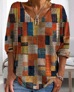 Blouse Femme Patchwork Artistique Chic