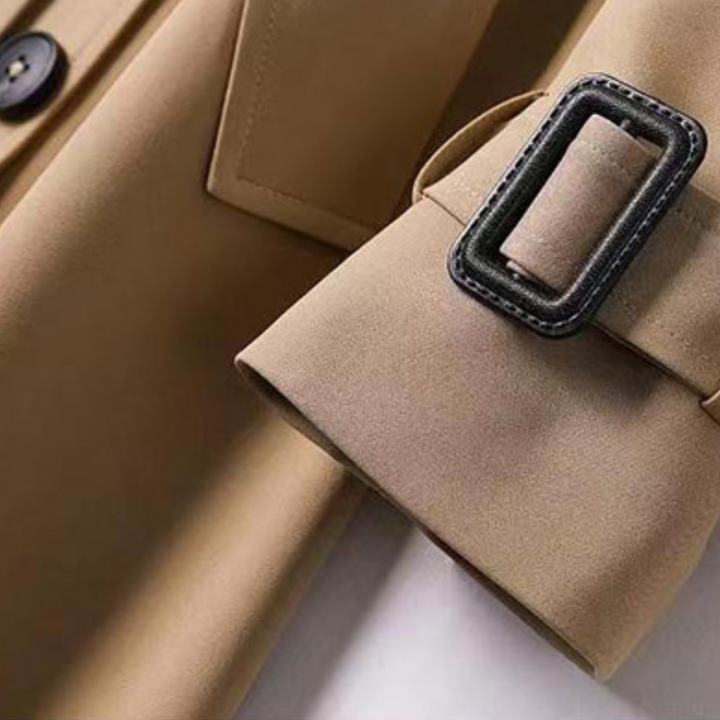 Trench Long Croisé avec Ceinture