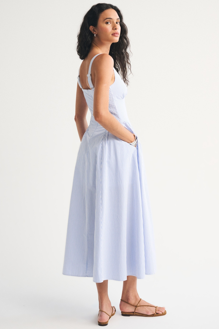 Robe Midi Sans Manches à Pois Femme