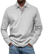Polo Homme à Manches Longues et Col Classique