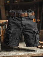 Short Cargo Homme Multi-Poches avec Ceinture