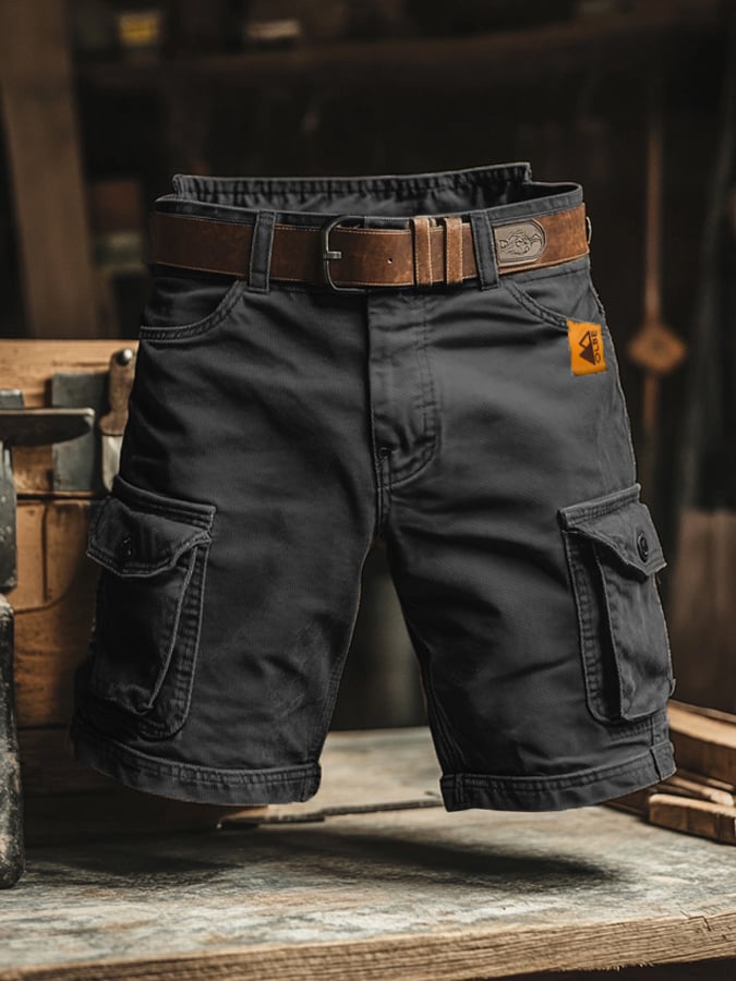 Short Cargo Homme Multi-Poches avec Ceinture