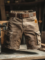 Short Cargo Homme Multi-Poches avec Ceinture