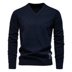 Pull Col V Ajusté Confort Doux et Style Élégant