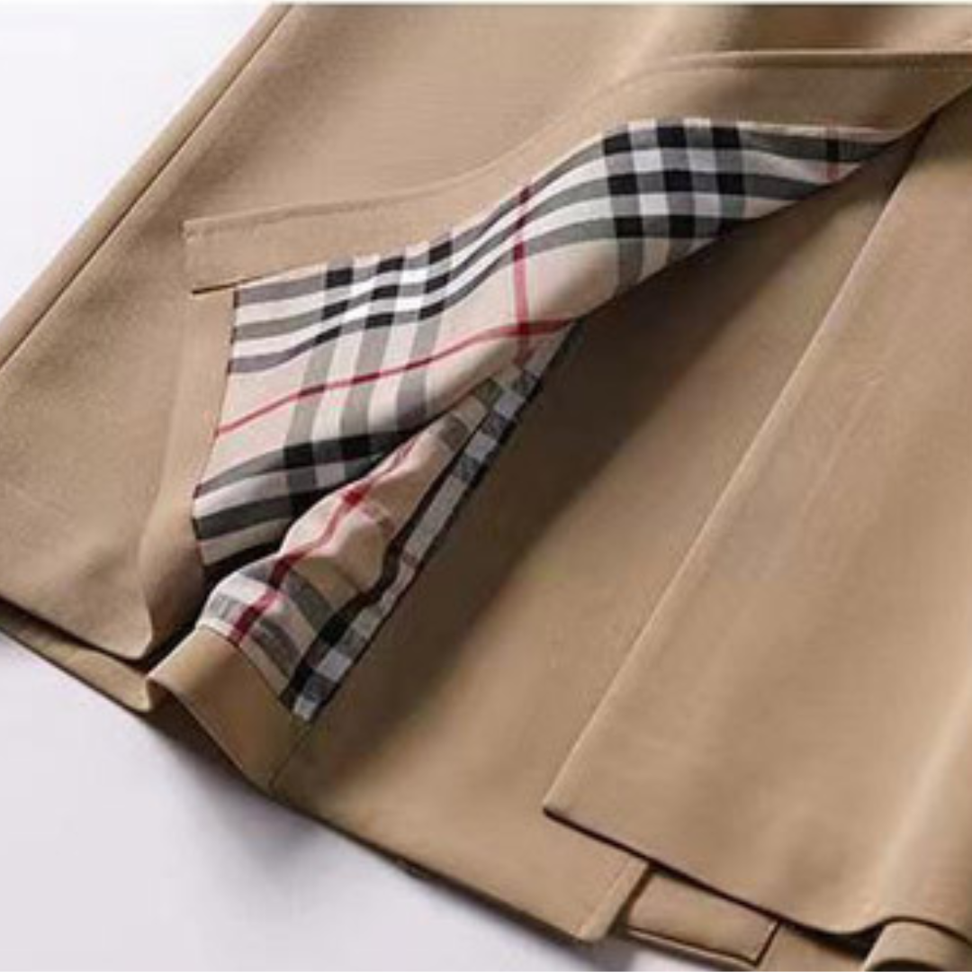 Trench Long Croisé avec Ceinture
