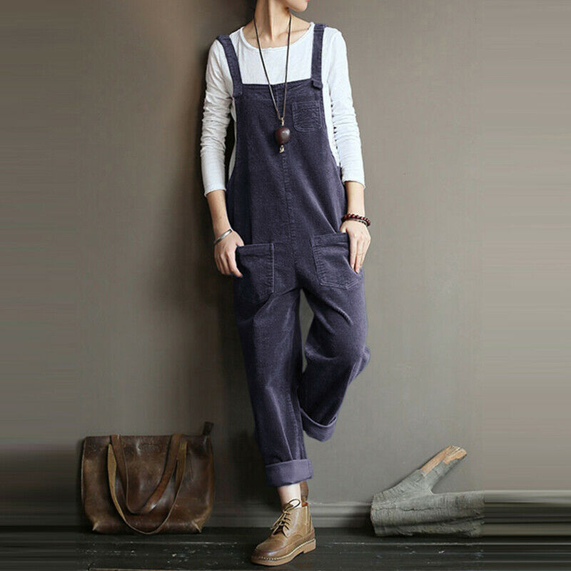 Salopette Large en Velours Femme
