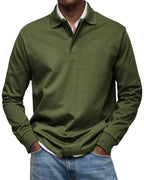Polo Homme à Manches Longues et Col Classique