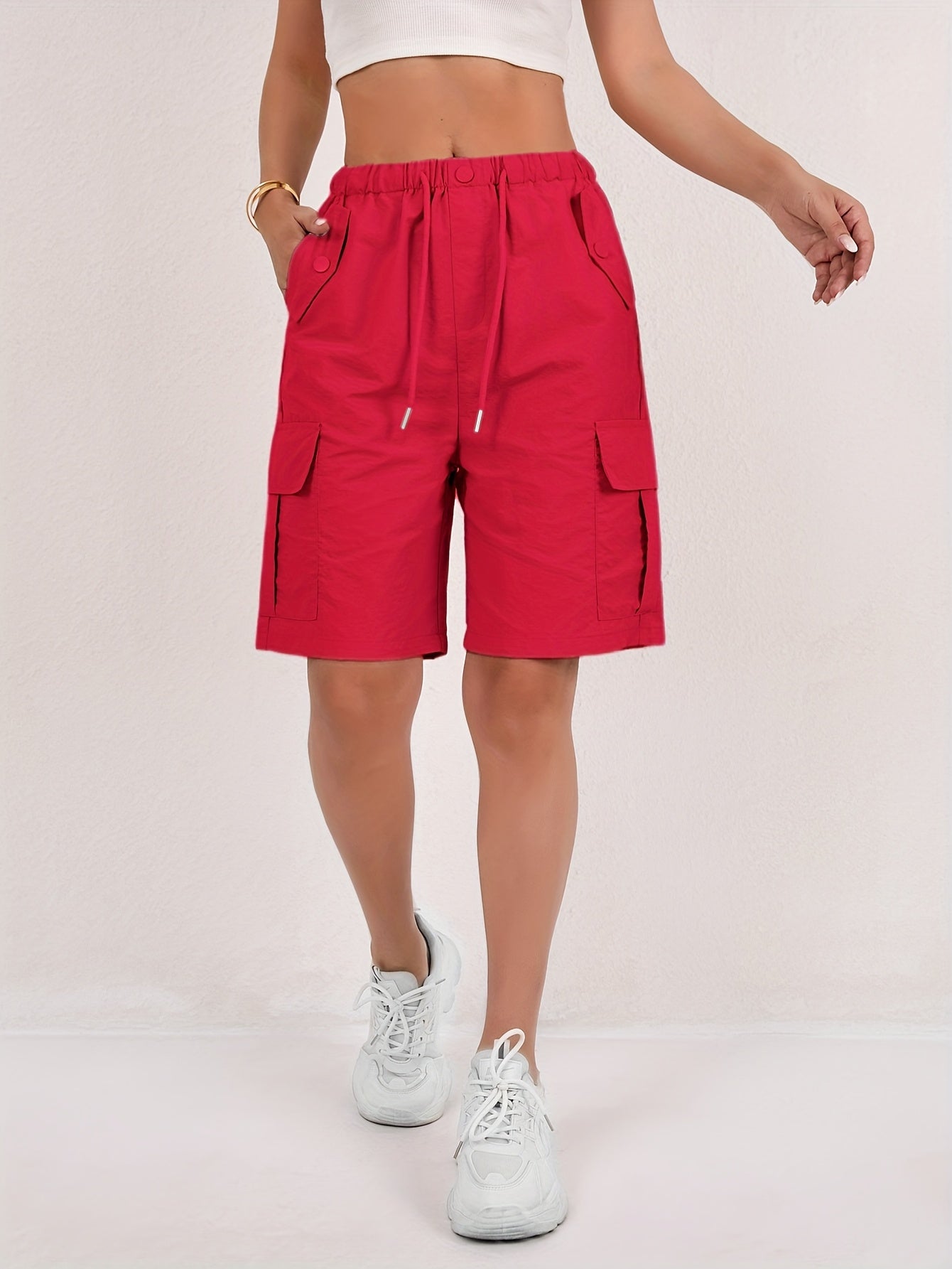 Short Cargo Taille Haute Femme