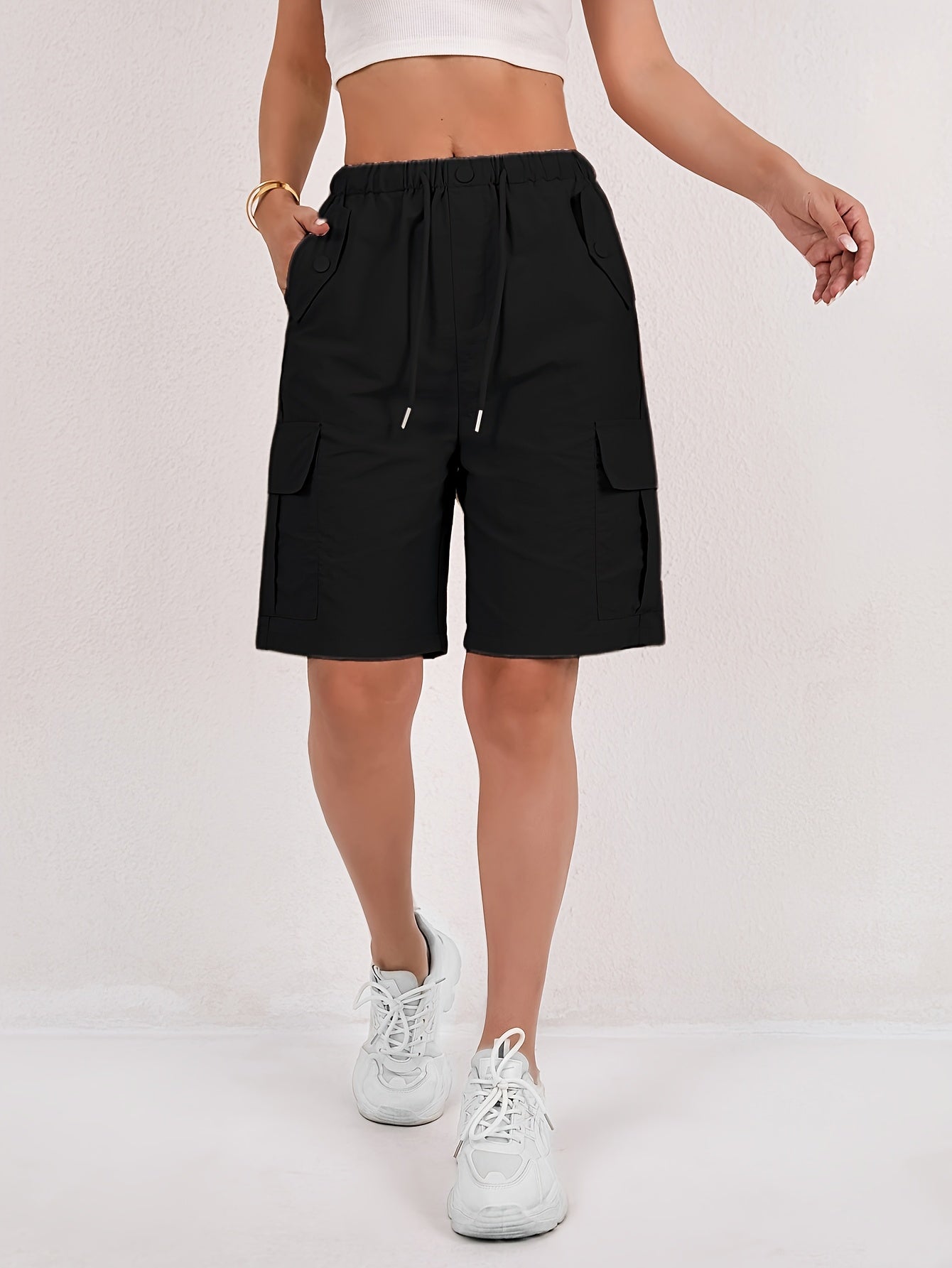 Short Cargo Taille Haute Femme