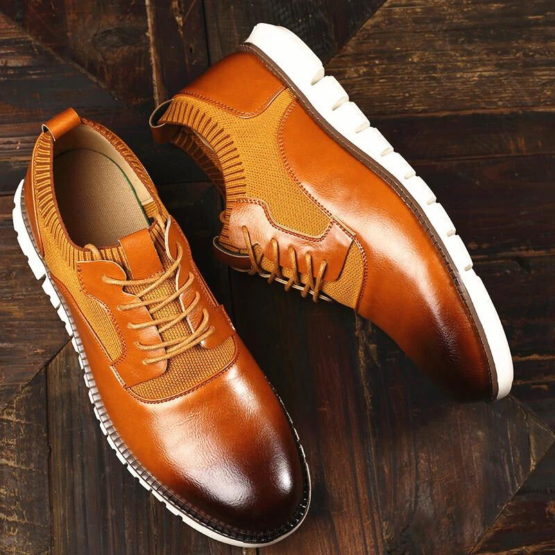 Chaussures en Cuir Élégantes Semelle Sport Confort et Style Moderne