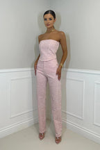 Combinaison Bustier Pailletée à Jambes Droites