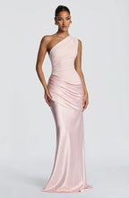 Robe Longue Asymétrique Drapée Femme