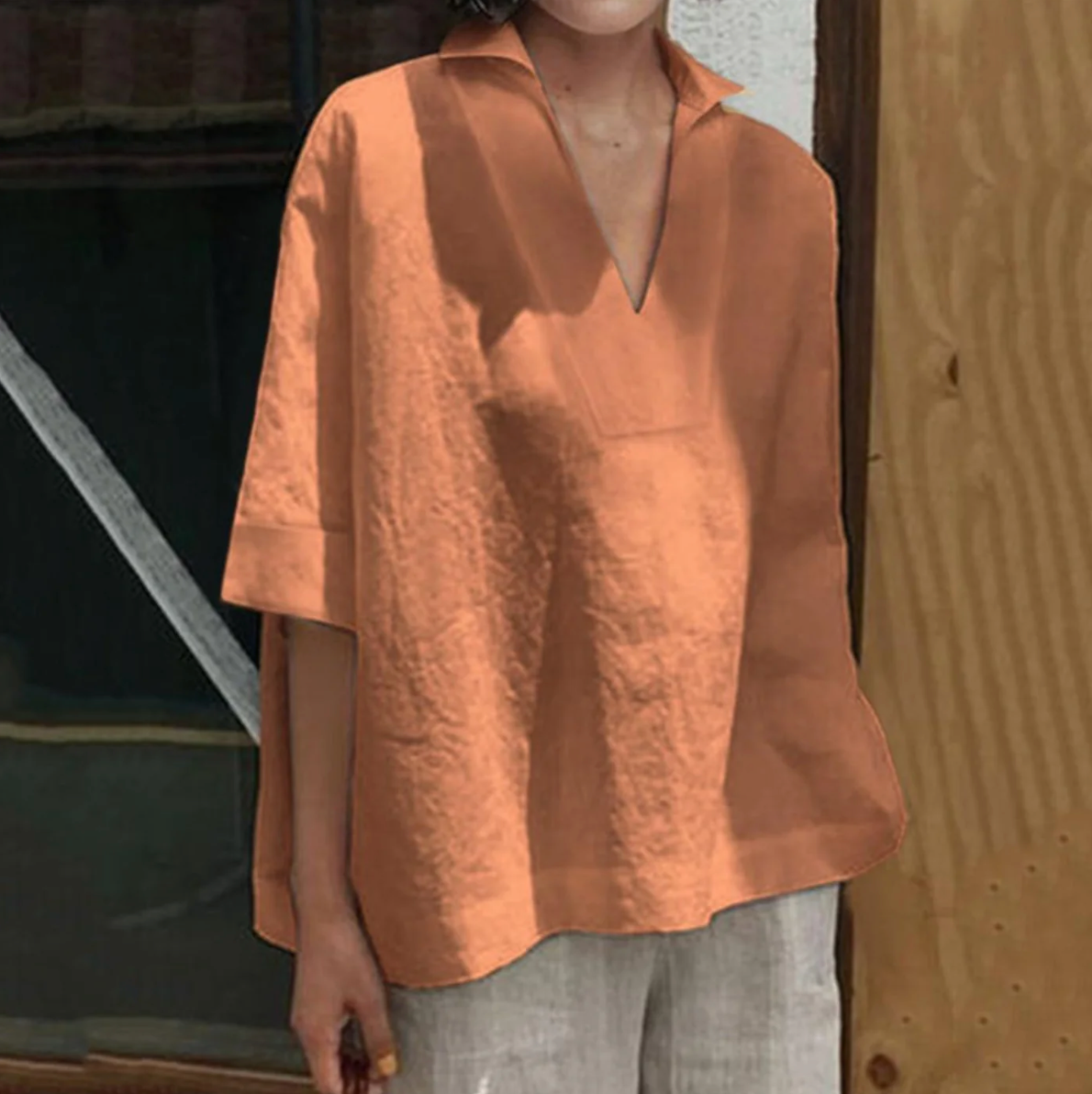 Blouse Femme Lin Oversize Décontractée
