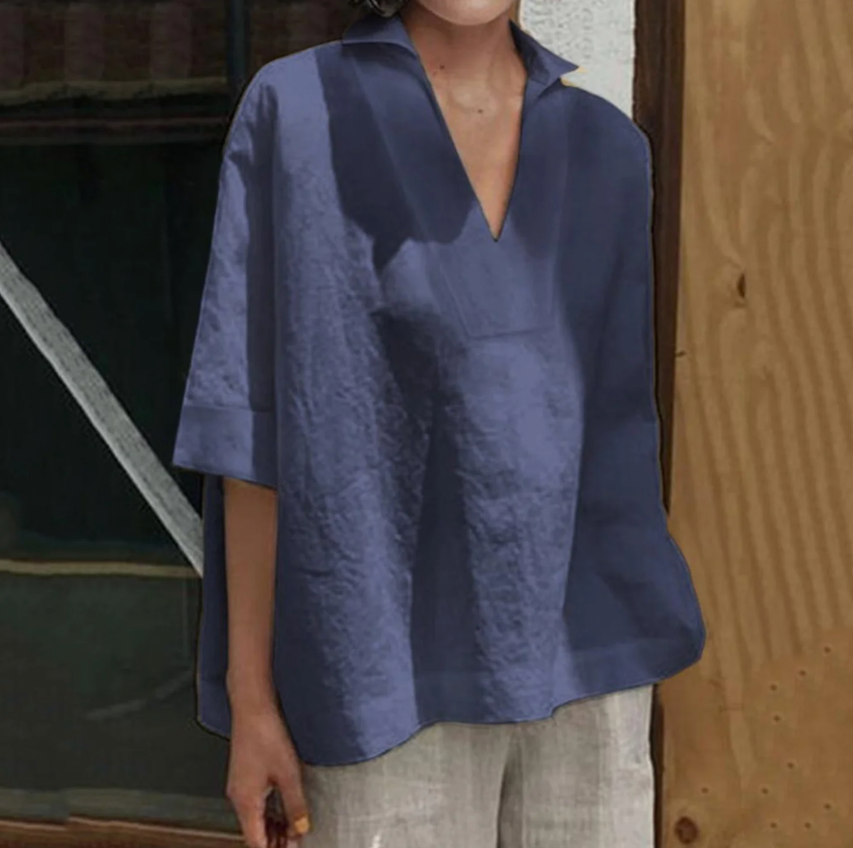 Blouse Femme Lin Oversize Décontractée