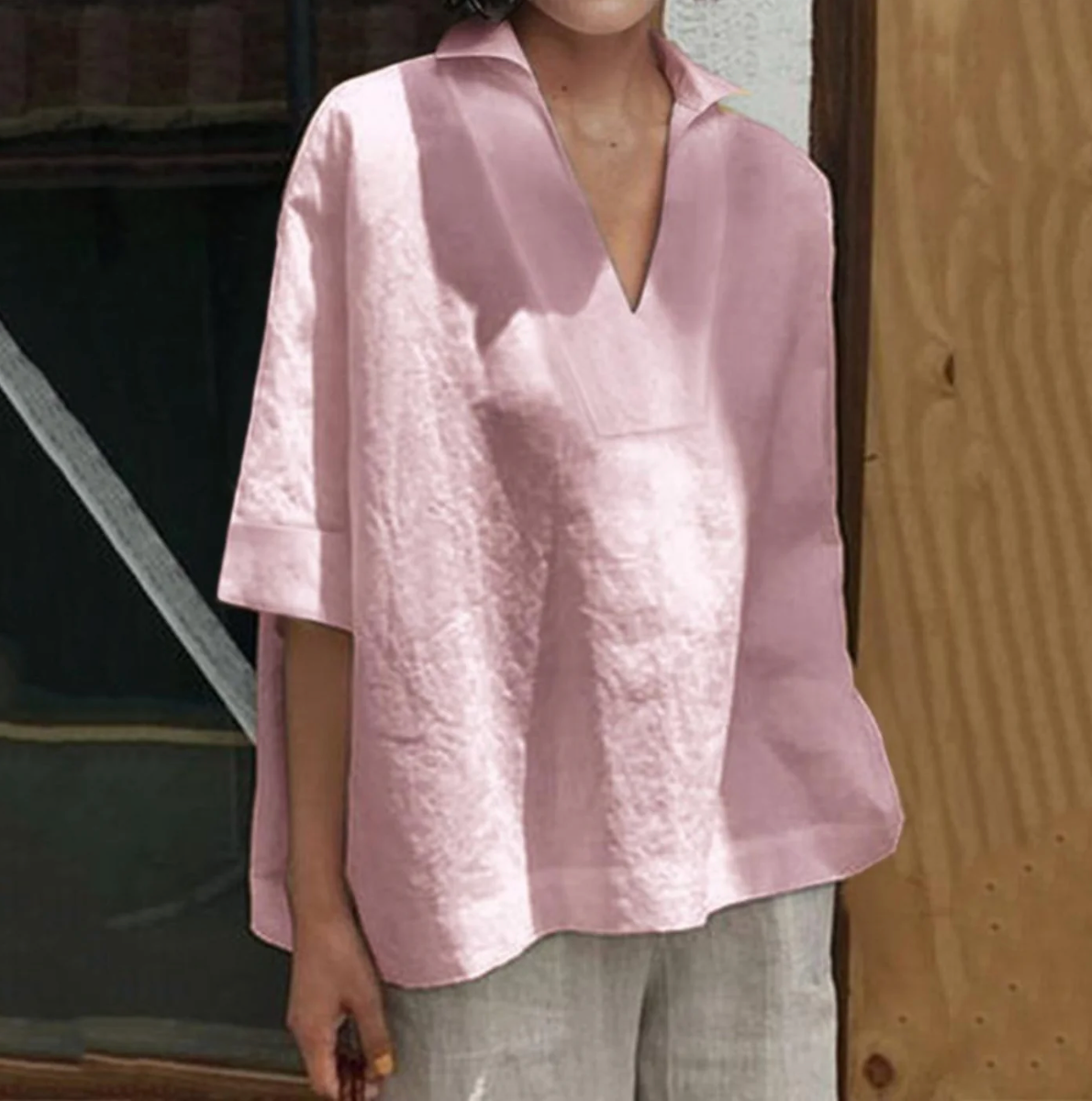 Blouse Femme Lin Oversize Décontractée