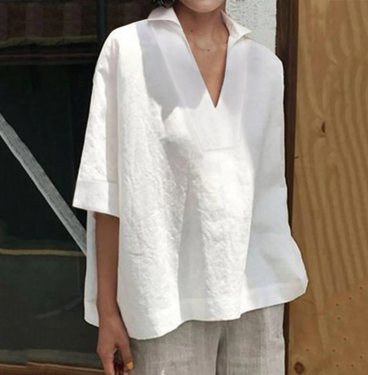 Blouse Femme Lin Oversize Décontractée