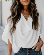 Blouse Femme Col Croisé Élégance Fluide