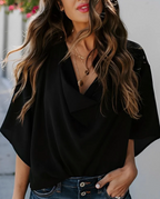 Blouse Femme Col Croisé Élégance Fluide