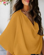 Blouse Femme Col Croisé Élégance Fluide