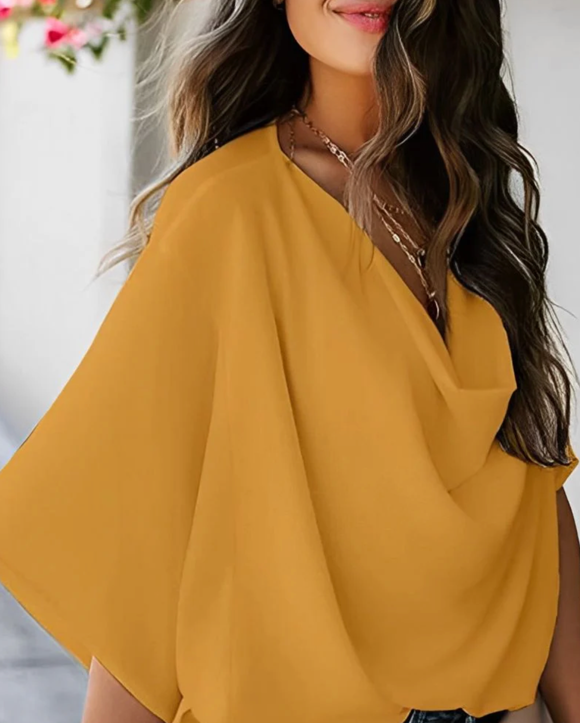 Blouse Femme Col Croisé Élégance Fluide